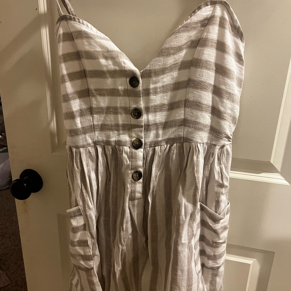 Striped Linen Button-Down Dress